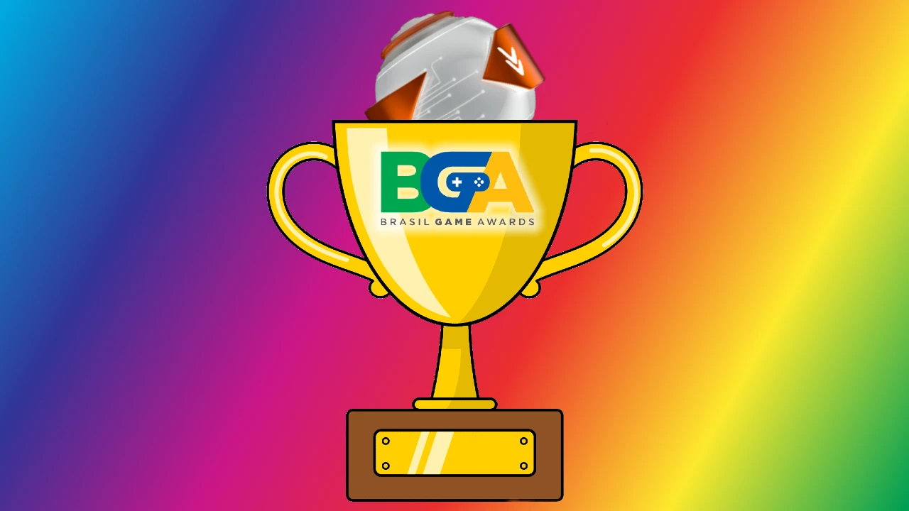 Imagem coloca os logotipos do blog KaBuM! e Brasil Game Awards dentro de um troféu