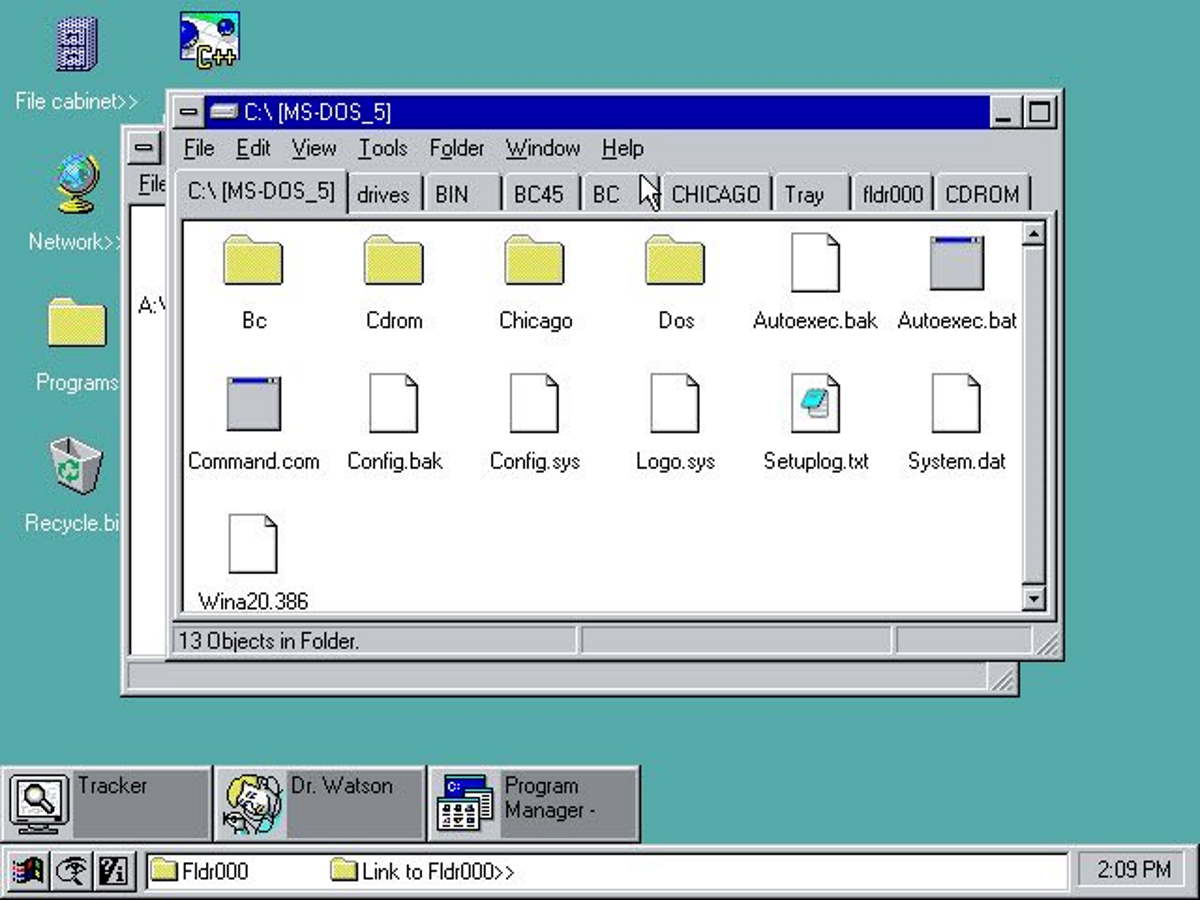 Explorador de Arquivos quase ganhou abas no Windows 95