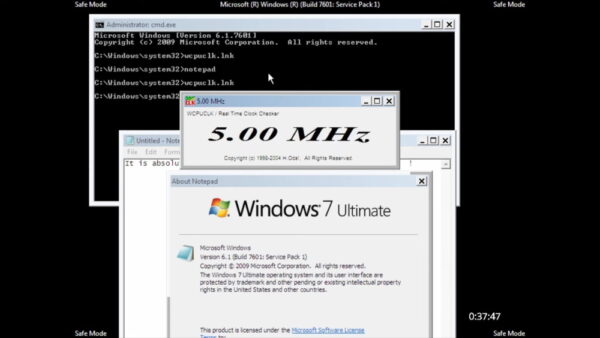 Windows 7 trabalhando com frequência de 5 MHz