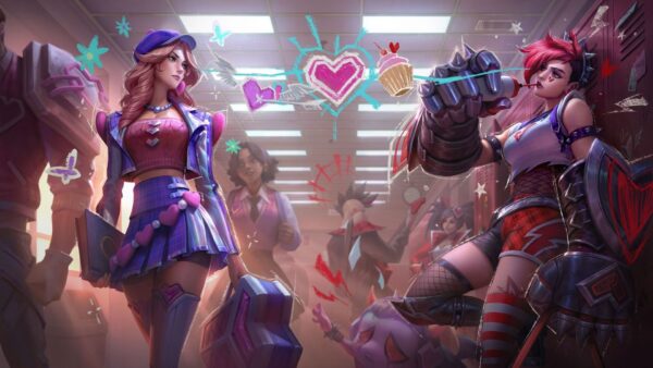 Imagem mostra artes conceituais das skins de Dia dos Namorados em League of Legends