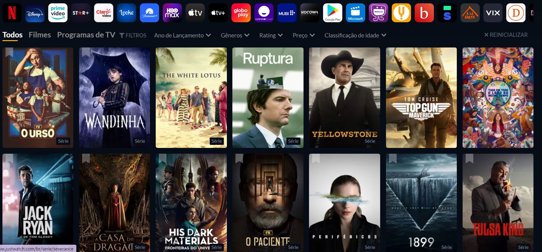 JustWatch lista filmes e séries mais populares do Brasil