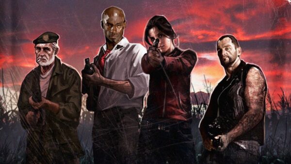 Imagem mostra parte de um pôster do jogo Left 4 Dead