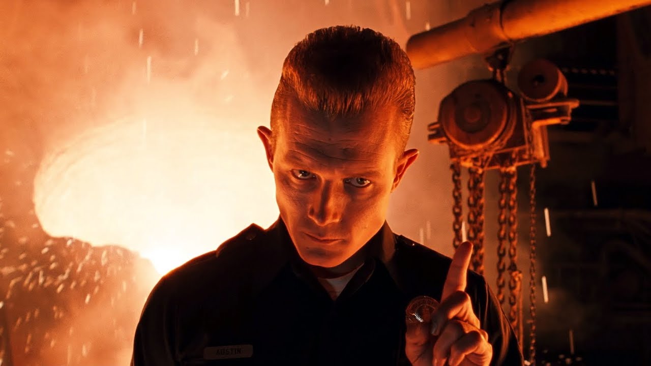 Imagem mostra cena do andróide assassino T-1000, de EXterminador do Futuro 2