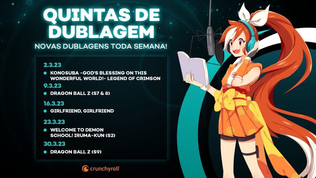 Animes dublados no Crunchyroll em março de 2023