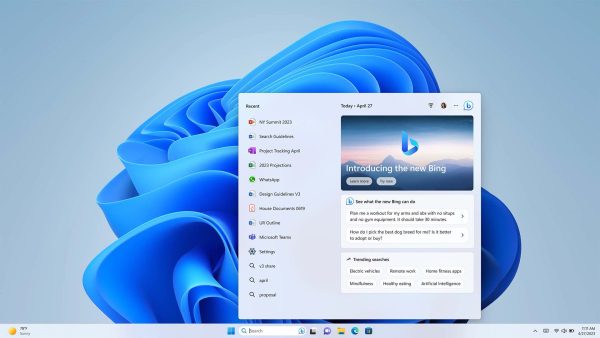 Windows 11 ganha Bing com inteligência artificial na barra de ferramentas