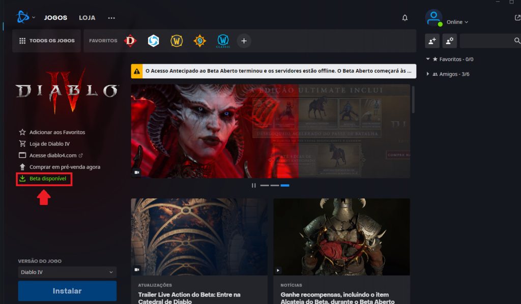 Como baixar o open beta de Diablo IV no PC - Passo 4