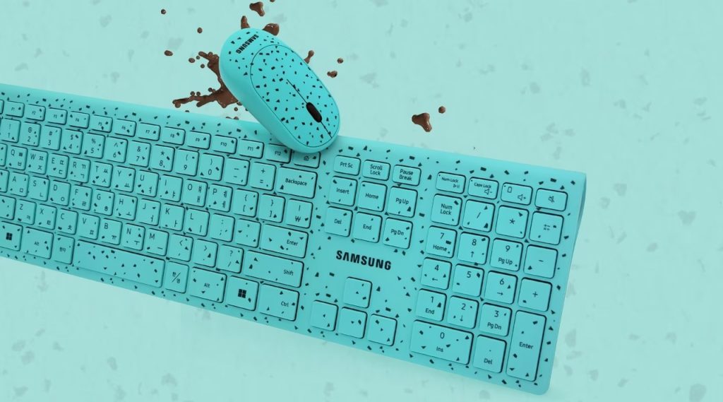 Kit teclado e mouse chocolate com menta da Samsung