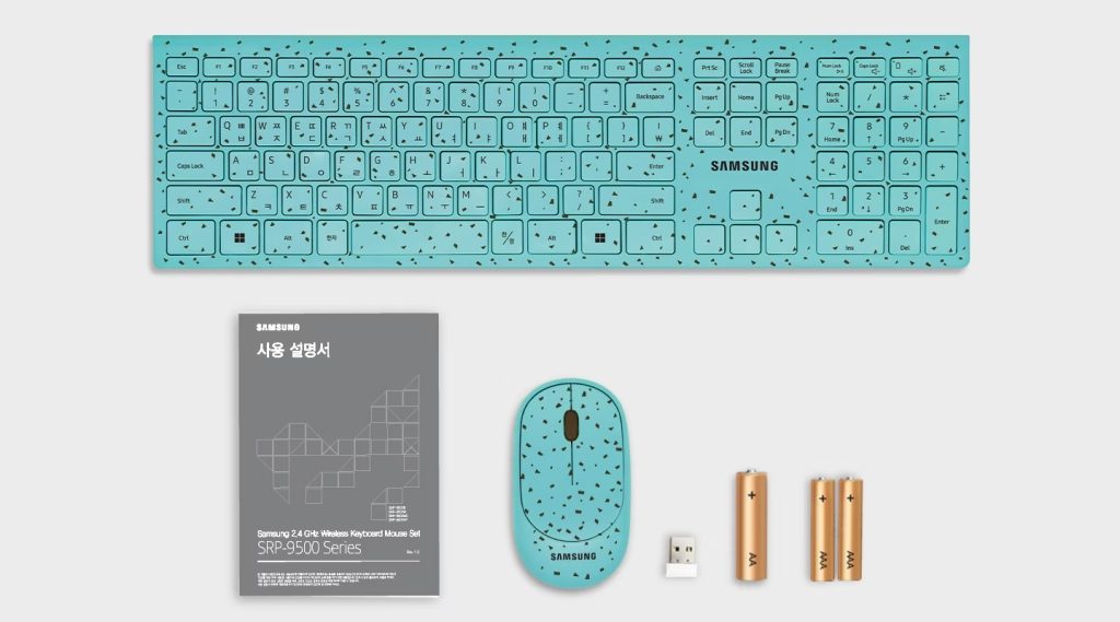 Kit teclado e mouse chocolate com menta da Samsung