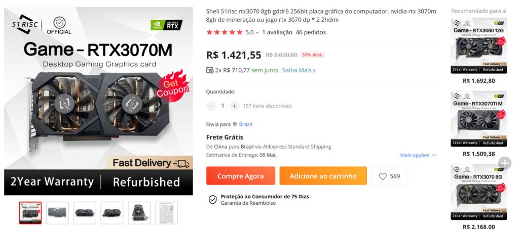 Placas da Nvidia falsificadas