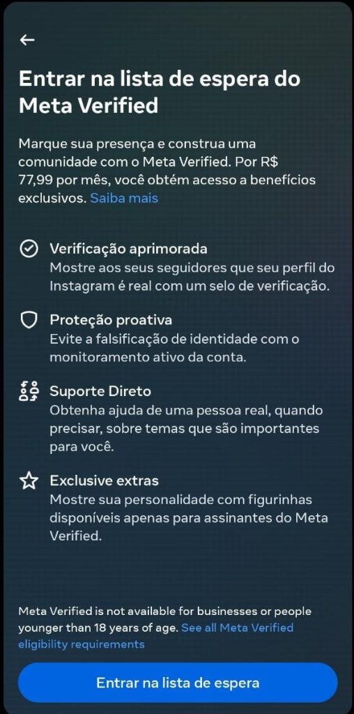 Selo de verificação do Instagram