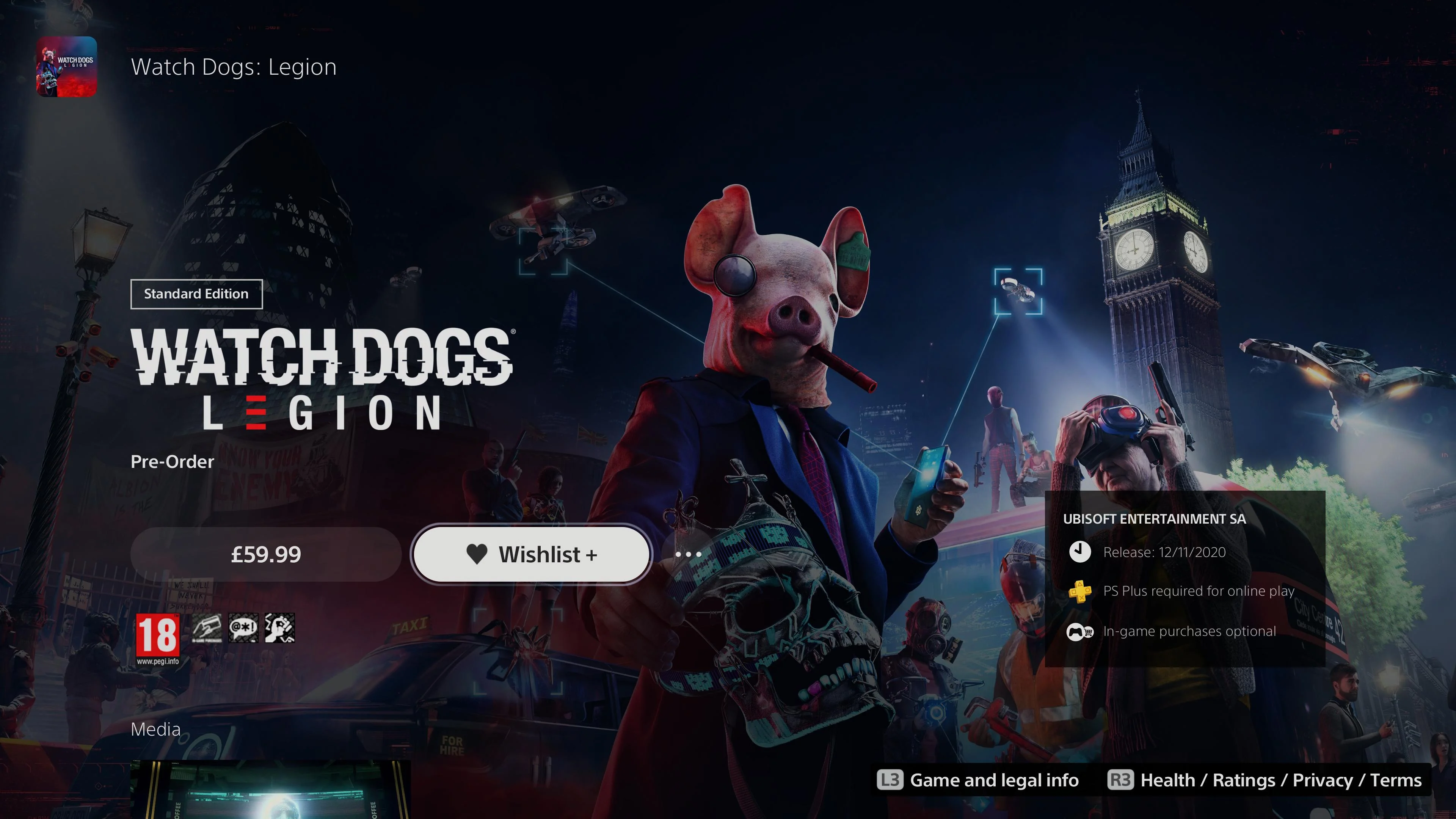 Imagem mostra tela da PlayStation Store, na função Wishlist