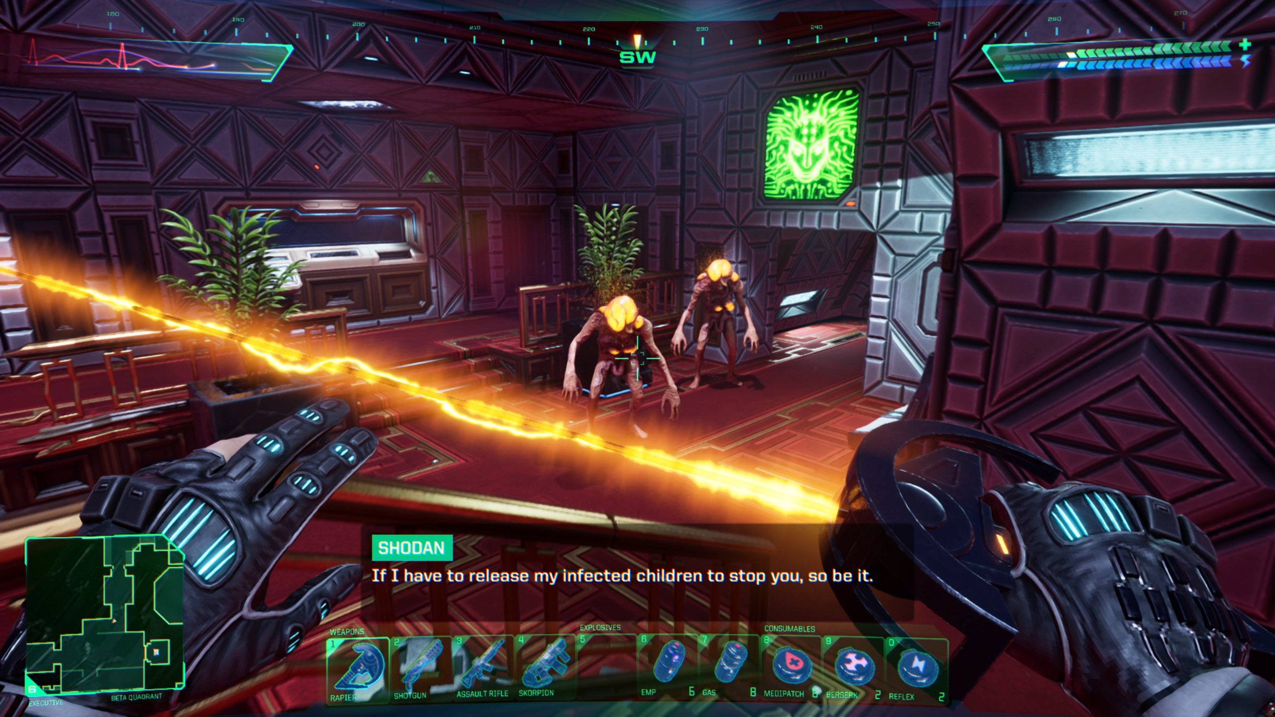 Imagem mostra cena do remake do jogo System Shock