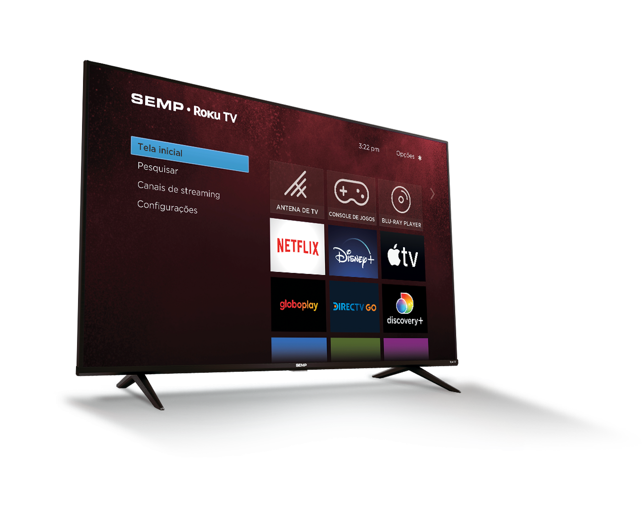 Imagem mostra a smart tv Semp RK8600