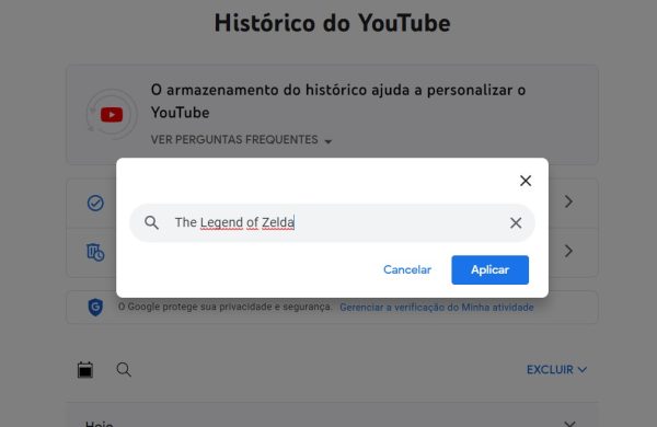 Passo a passo para apagar o histórico do YouTube