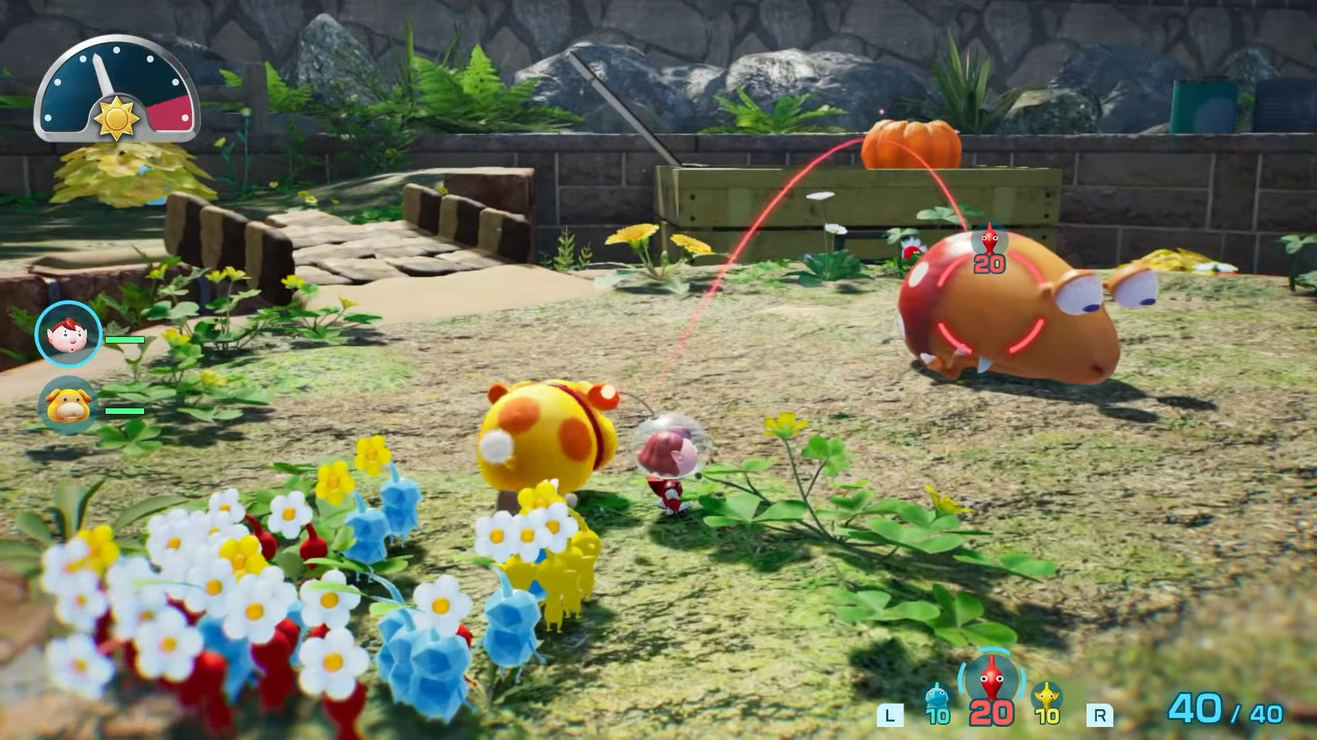 Imagem mostra captura de tela do trailer de Pikmin 4