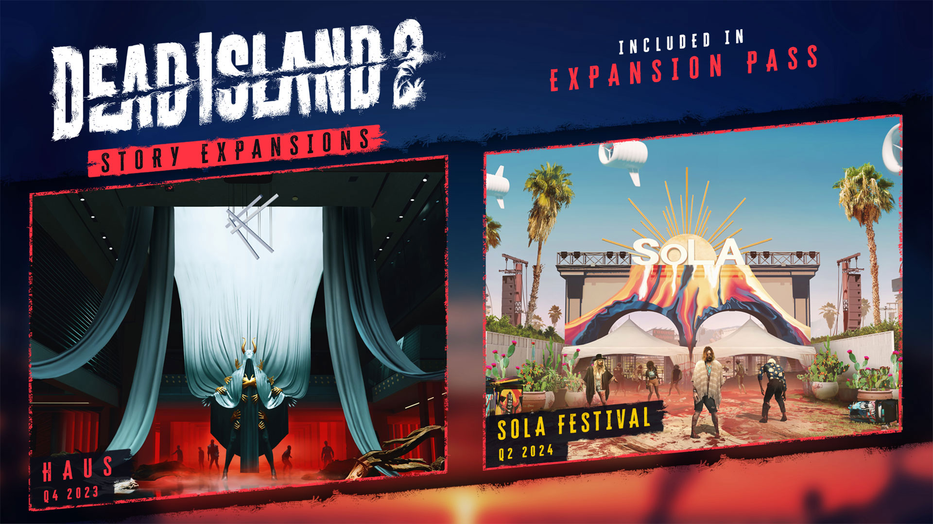 Banner descreve o calendário de expansões de Dead Island 2