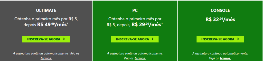 Novos preços Xbox Game Pass