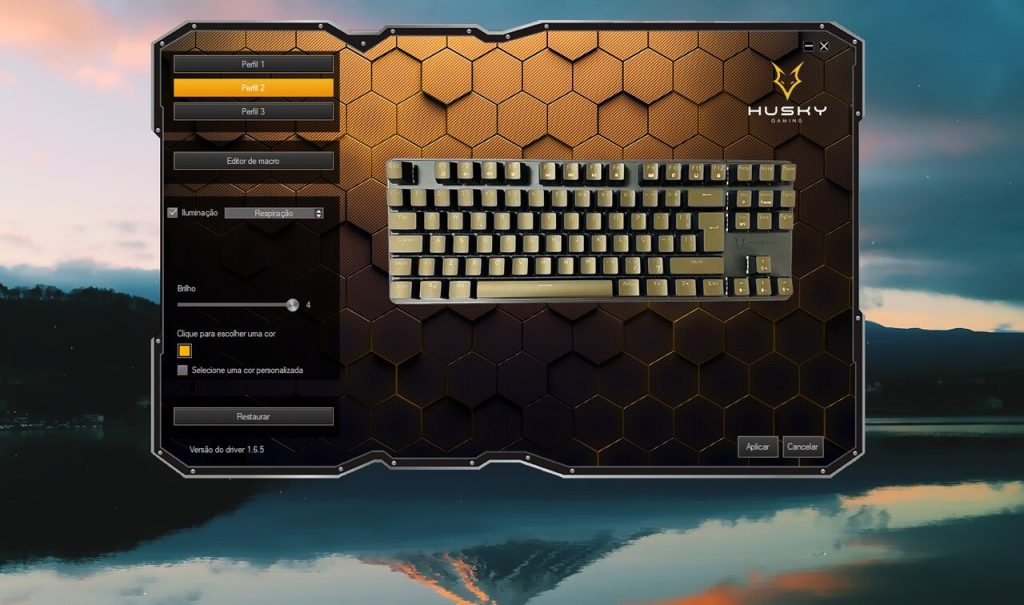 Personalização teclado Husky Gaming Snow