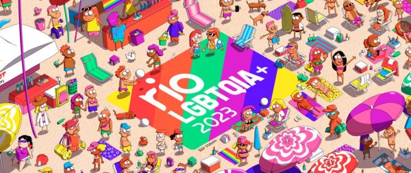 Ilustração do artista carioca Ray Punxh para a 12a. edição do Festival de Cinema Rio LGBTQIA+ 2023