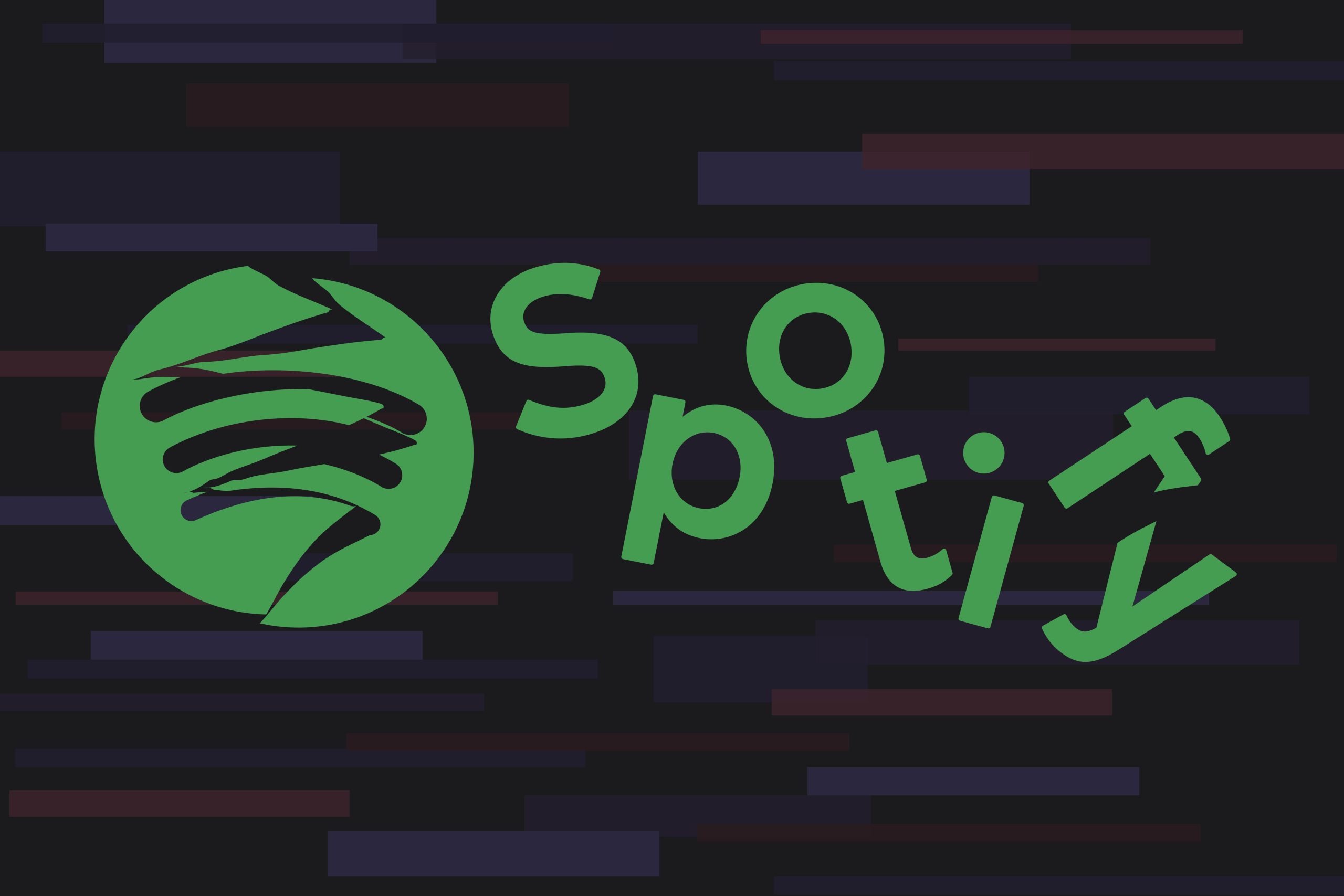 Ilustração mostra o logotipo do Spotify com as letras bagunçadas