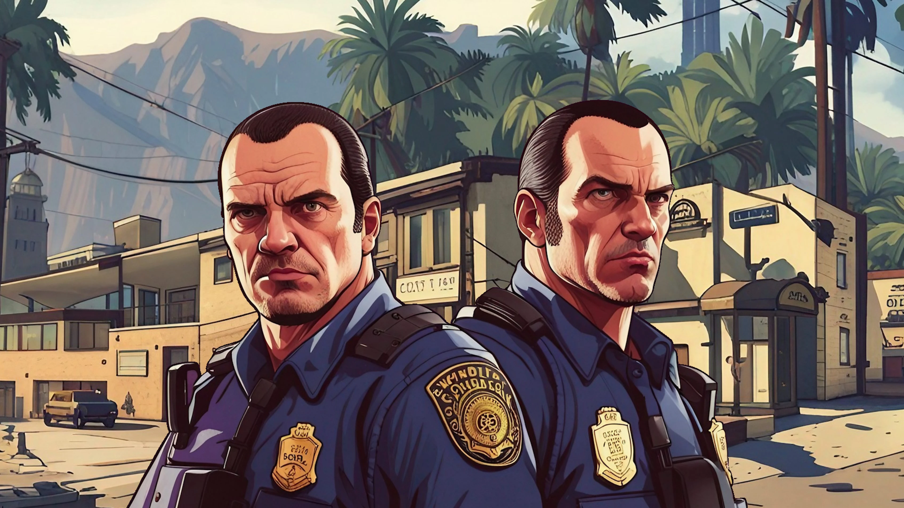 Imagem mostra arte conceitual e cenas de Inworld Sentient Streets, um mod de GTA V