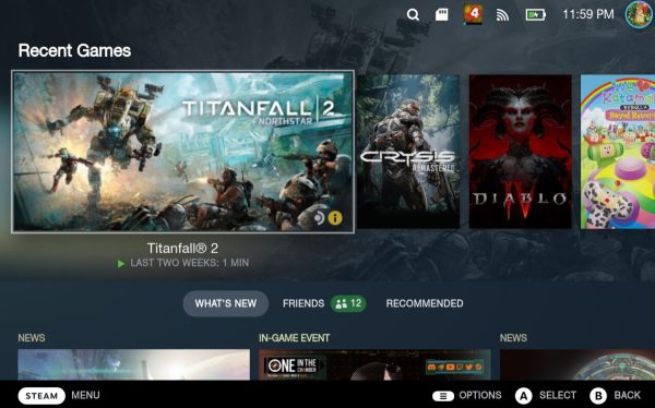 Bazzite - interface do SteamOS 3