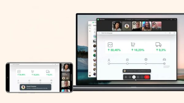 Compartilhamento de tela do WhatsApp