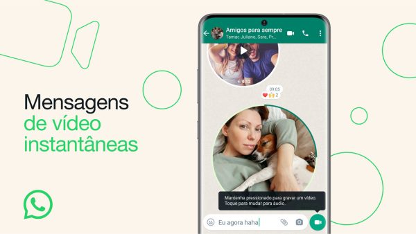 Mensagem de vídeo instantânea do WhatsApp