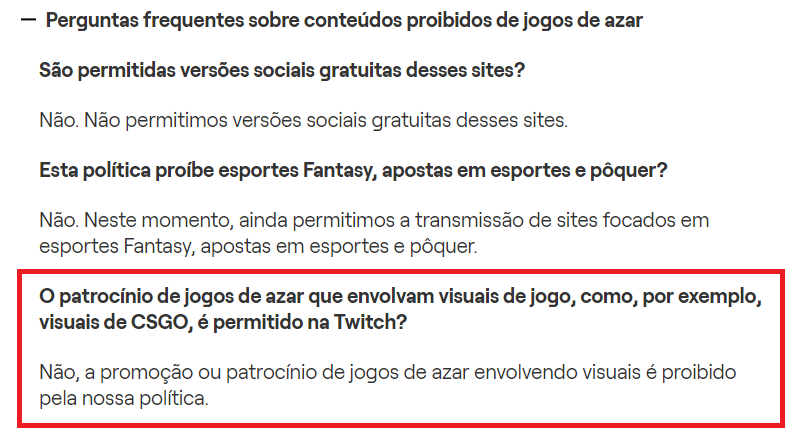 Nova restrição da Twitch