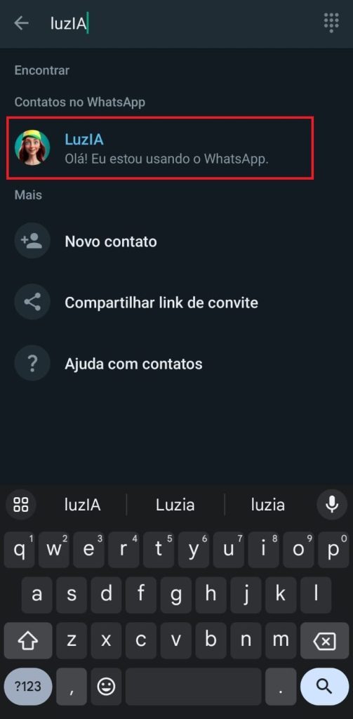 Tutorial LuzIA no WhatsApp - Passo 2