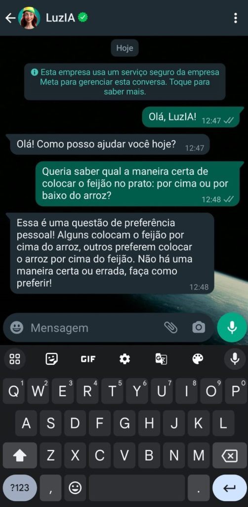 Tutorial LuzIA no WhatsApp - Passo 3