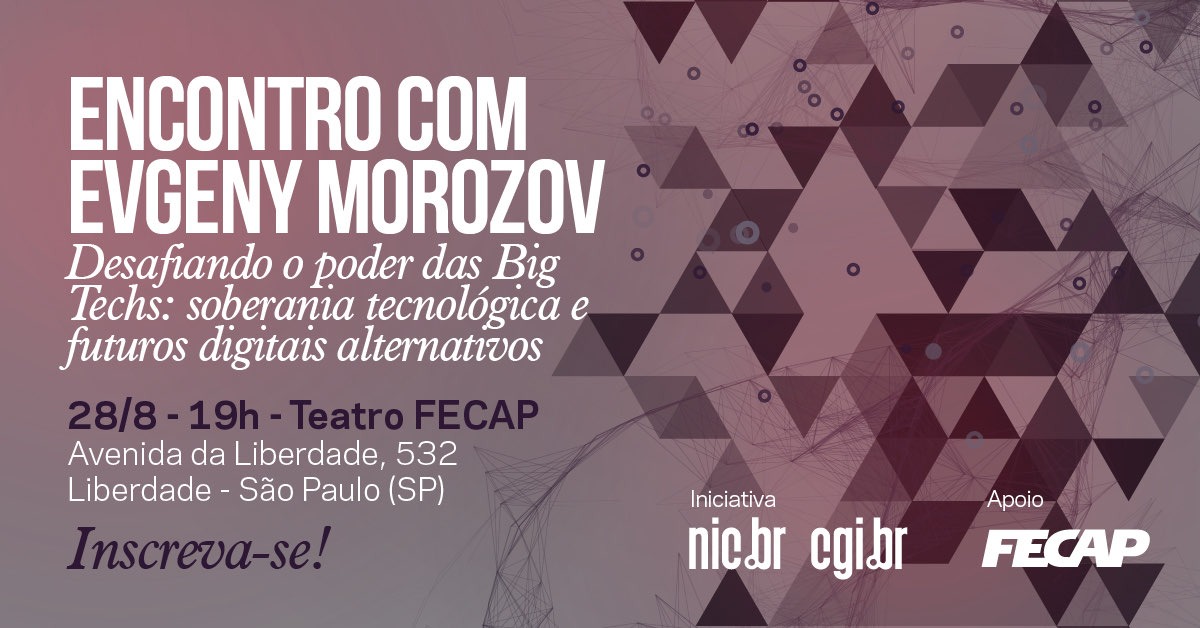 Evgeny Morozov palestra em SP sobre poder da Big Tech e soberania digital