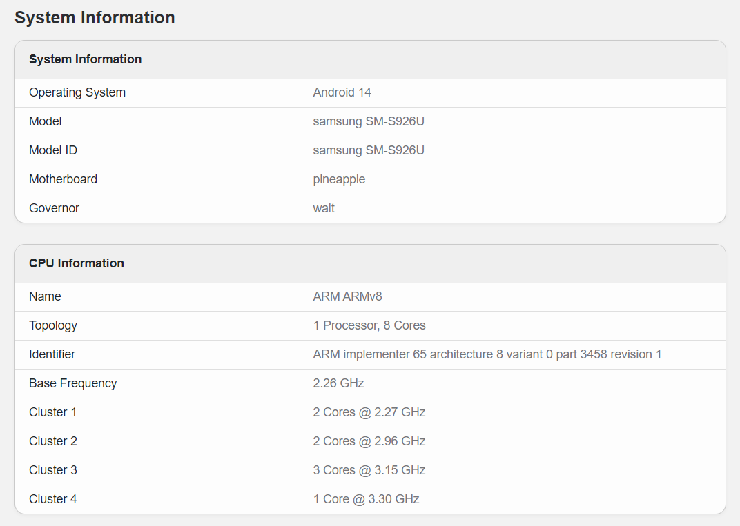 Imagem mostra teste do Snapdragon 8 Gen 3 no Geekbench