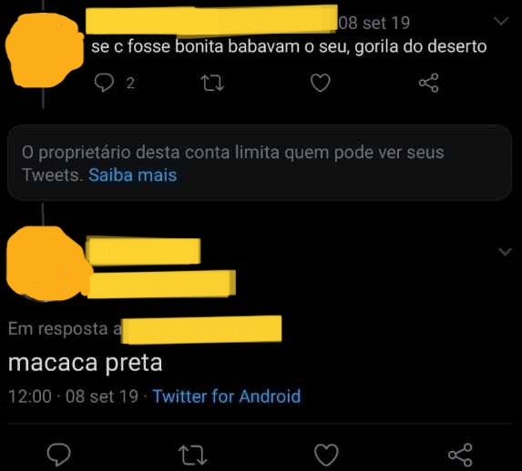 Captura de imagem mostra postagens extremistas no Twitter