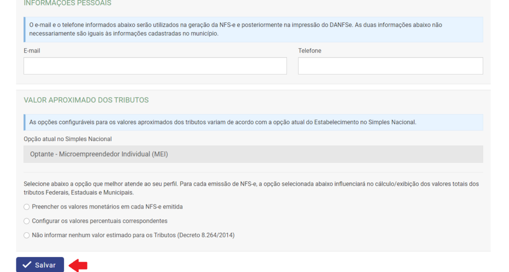 Como emitir a NFS-e obrigatória para MEI - Passo 5