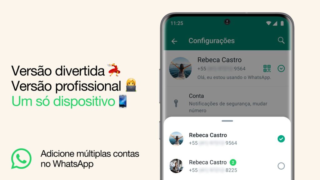 Múltiplas contas do WhatsApp