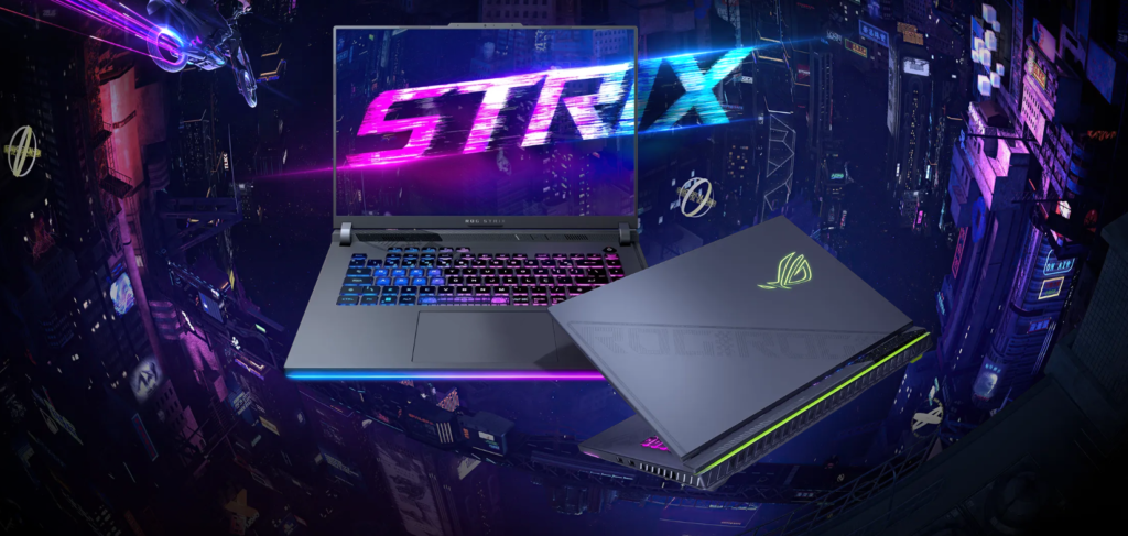 Ilustração 3D do notebook gamer ASUS Strix G16