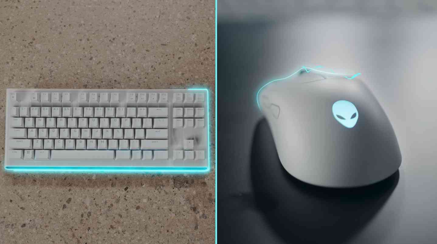 Teclado e mouse gigantes da Alienware