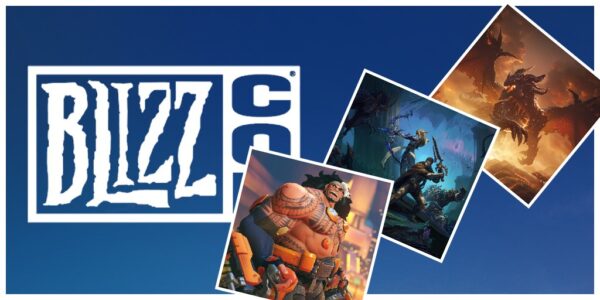 Colagem mostra anúncios da Blizzcon 2023