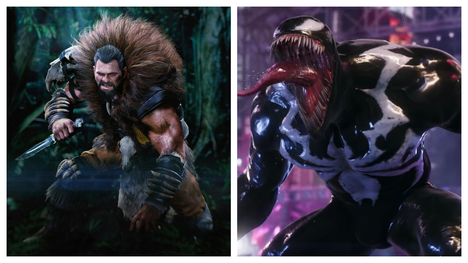 Imagem mostra Kraven e Venom, vilões de Spider-Man 2