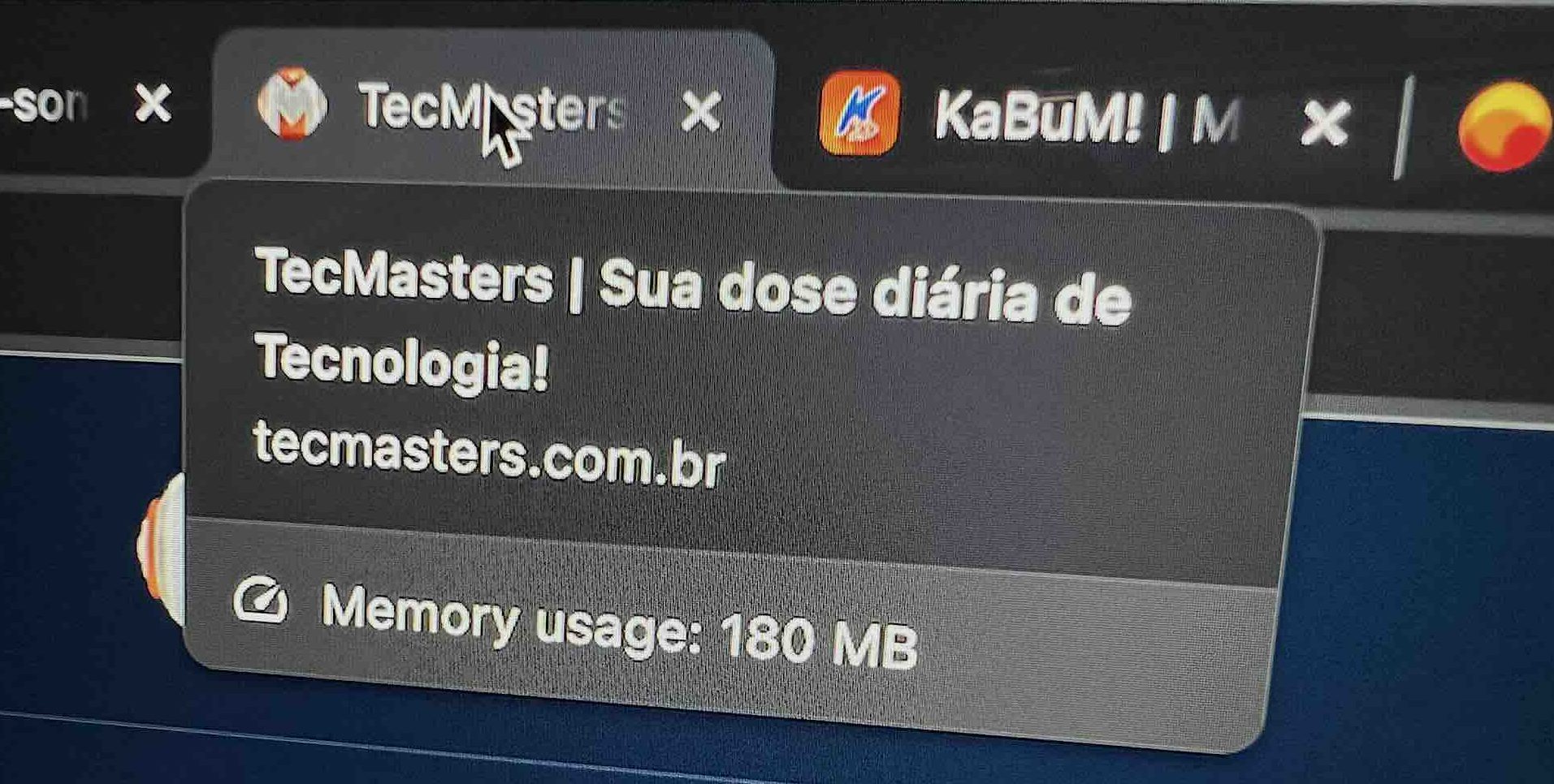 Chrome mostra consumo de memória RAM em cada aba aberta