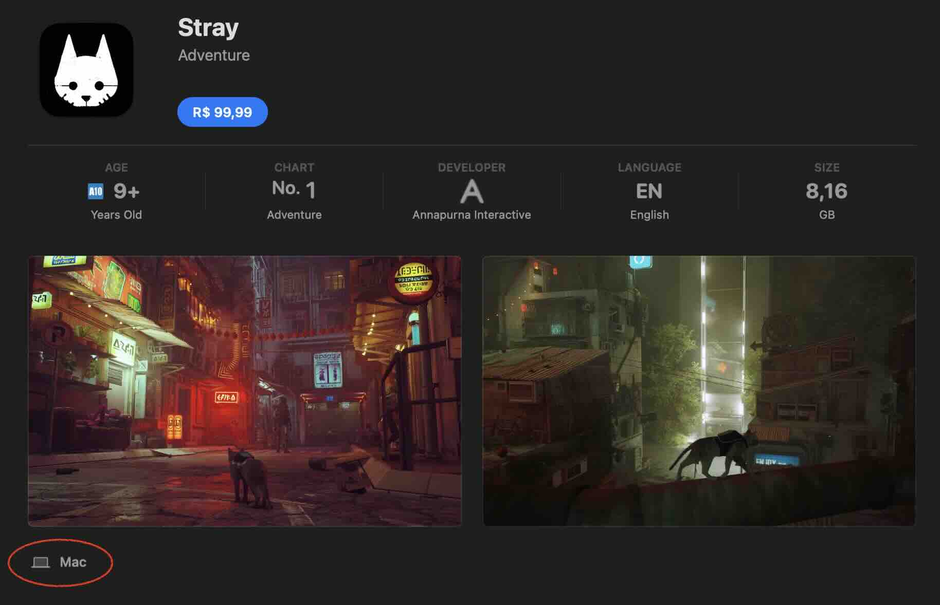 Stray para Mac na App Store