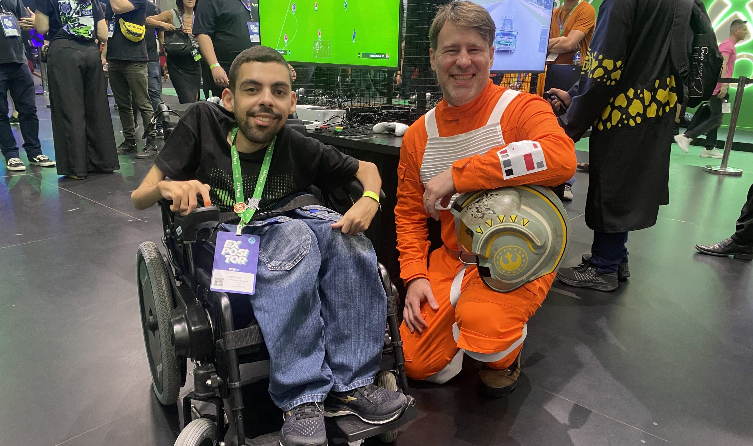 Membros fundadores da AbleGamers Brasil na CCXP23