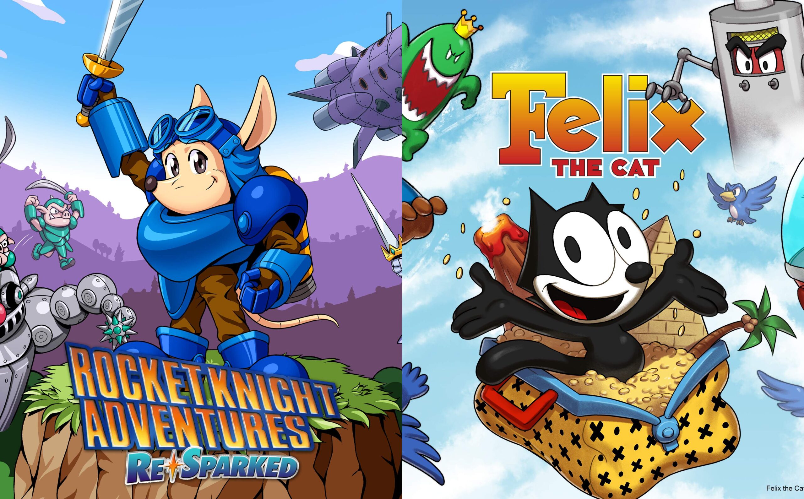 Konami anuncia coleções de jogos de O Gato Félix e Rocket Knight